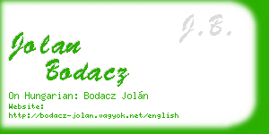 jolan bodacz business card